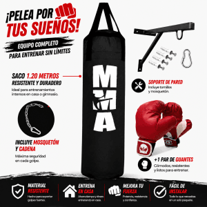 saco de boxeo y guantes bogota