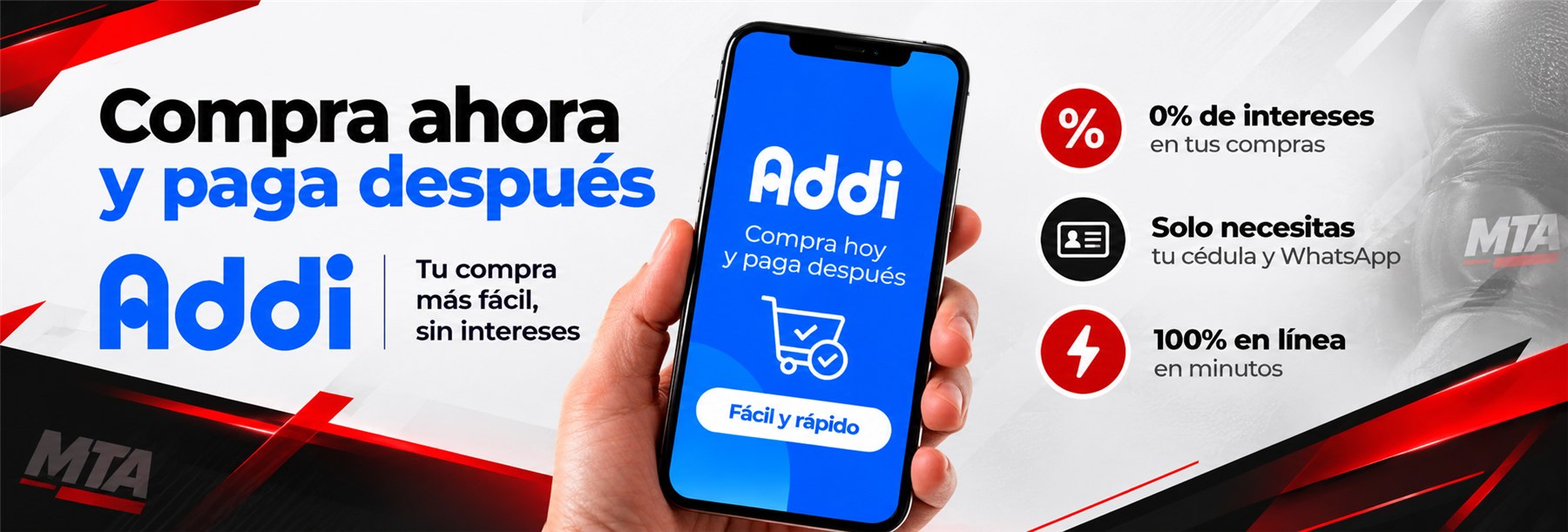 Compra ahora y paga después con Addi en MTA Tienda Online